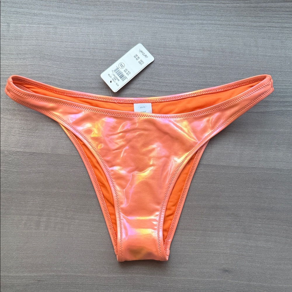 aerie Shimmer Orange Pink Bikini Bottoms